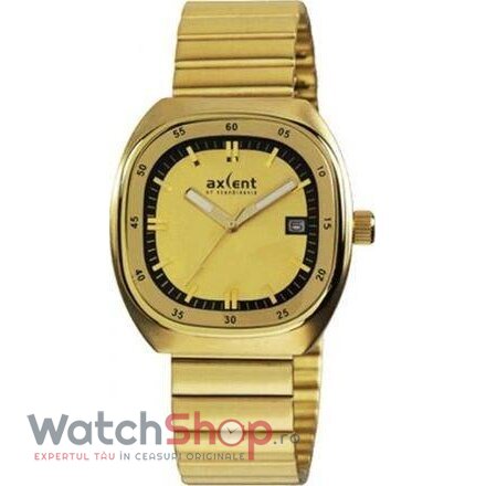 Ceas Axcent Retro Barbatesc RETRO X60258-732 Auriu Quartz cu Comanda Online