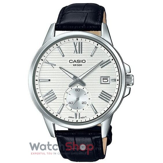 Ceas Casio Barbatesc Casual Alb Argintiu ENTICER MTP-EX100L-7A Quartz Original cu Comanda Online