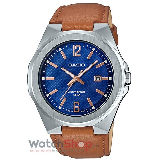 Ceas Casio Barbatesc Casual Albastru DRESS MTP-E158L-2AV Quartz Original cu Comanda Online