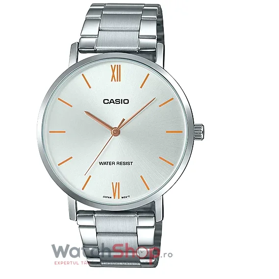 Ceas Casio Barbatesc Casual Argintiu DRESS MTP-VT01D-7B Quartz Original cu Comanda Online