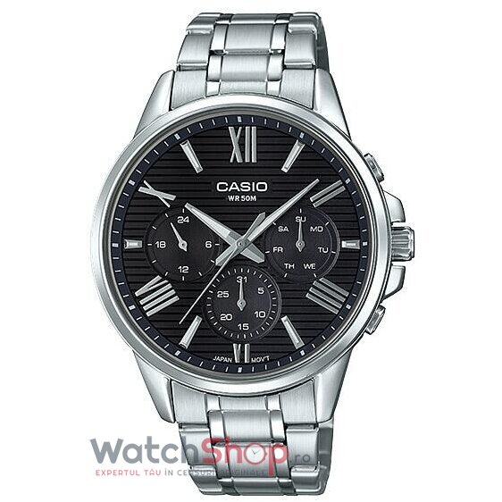 Ceas Casio Barbatesc Casual Negru Enticer MTP-EX300D-1AVDF Quartz Original cu Comanda Online