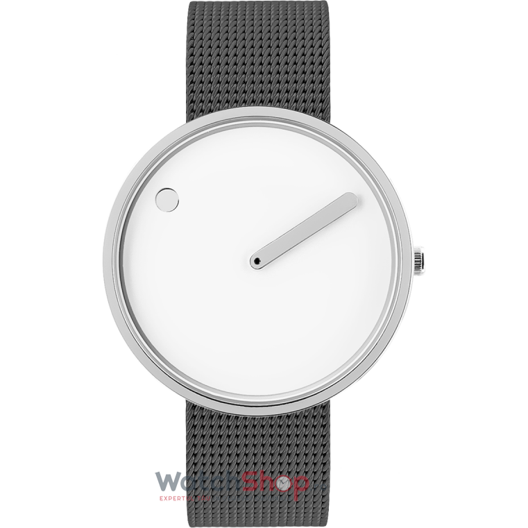 Ceas Barbatesc Casual PICTO Alb 43364-1220 Steel Mesh 40mm Quartz Original cu Comanda Online