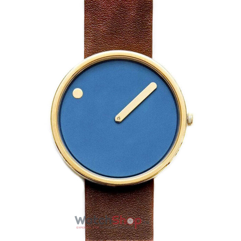 Ceas Barbatesc Casual PICTO Albastru 43376-4720MG Leather 40mm Quartz Original cu Comanda Online