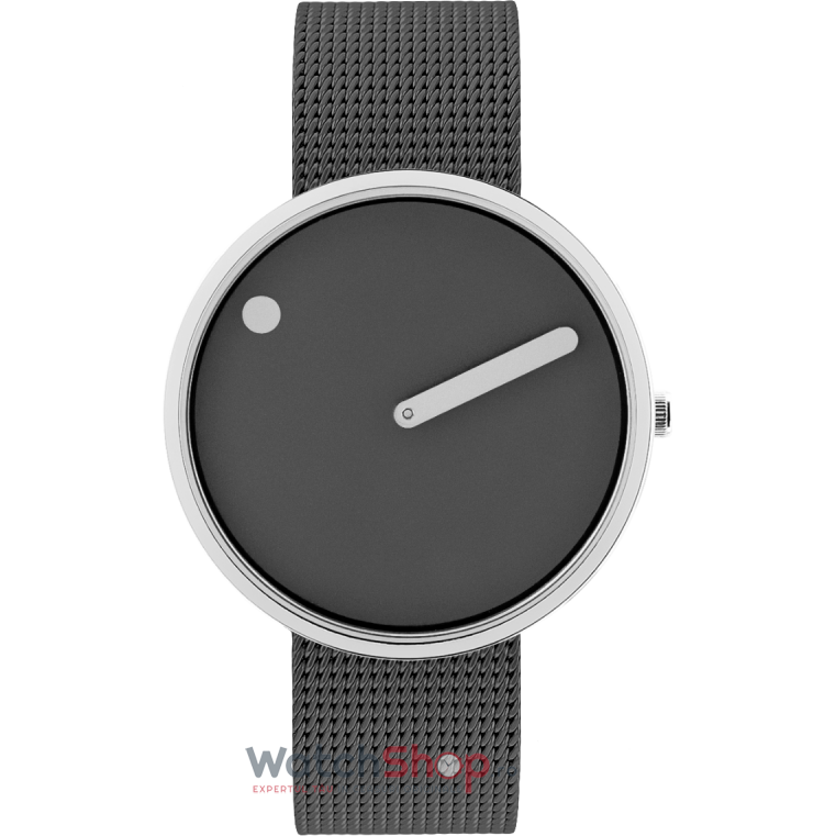 Ceas Barbatesc Casual PICTO Gri 43352-1220 Steel Mesh 40mm Quartz Original cu Comanda Online