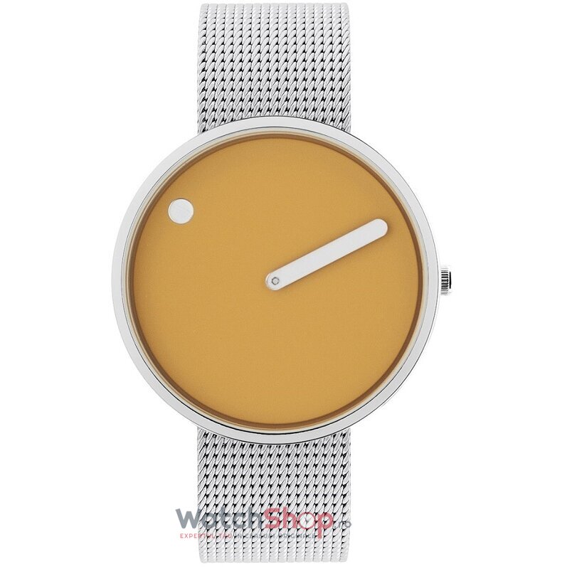 Ceas Barbatesc Casual PICTO Mustar 43354-0820 Steel Mesh 40mm Quartz Original cu Comanda Online