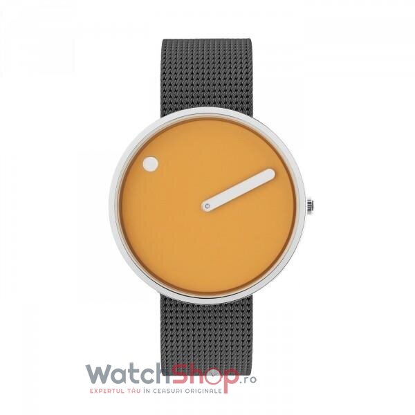 Ceas Barbatesc Casual PICTO Mustar 43354-1220 Steel Mesh 40mm Quartz Original cu Comanda Online