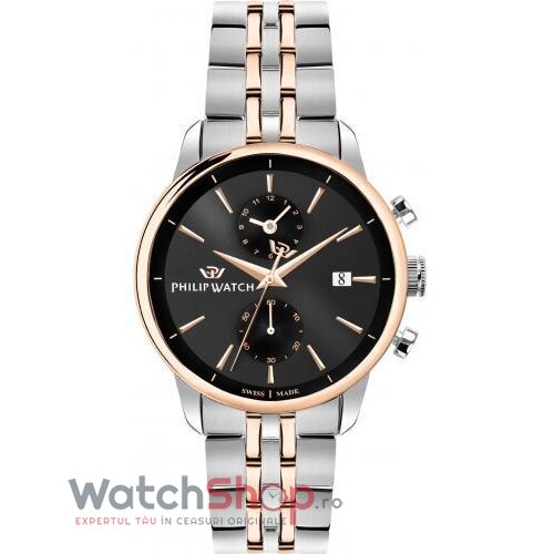 Ceas Barbatesc Casual Philip Watch Negru ANNIVERSARY R8273650001 Quartz Original cu Comanda Online