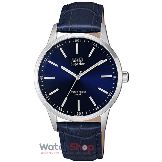 Ceas Barbatesc Casual Q&Q Albastru SUPERIOR S280J312Y Quartz Original cu Comanda Online