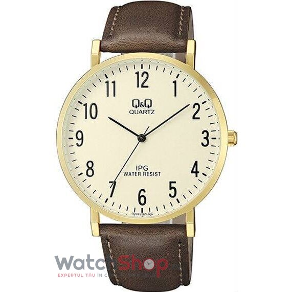 Ceas Barbatesc Casual Q&Q Crem QZ02J103Y Quartz Original cu Comanda Online