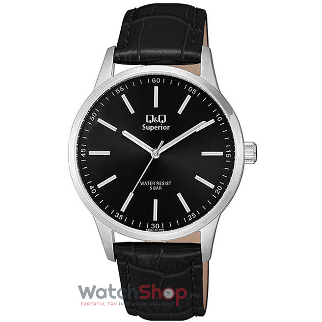 Ceas Barbatesc Casual Q&Q Negru SUPERIOR S280J302Y Quartz Original cu Comanda Online