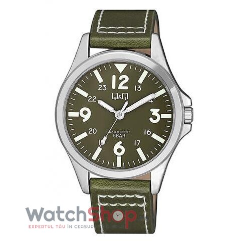 Ceas Q&Q Barbatesc Casual Verde QB12J345Y Quartz Original cu Comanda Online