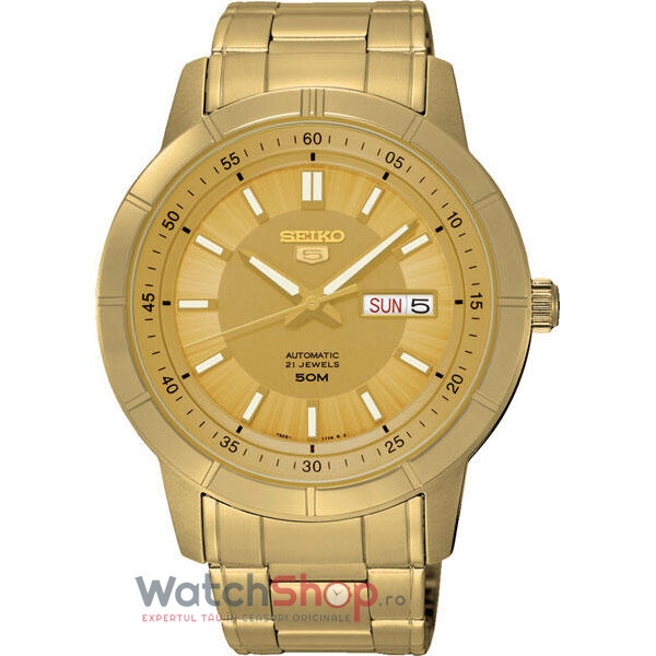 Ceas Seiko Barbatesc Casual Auriu SEIKO 5 SNKN62K1 Automatic Original cu Comanda Online