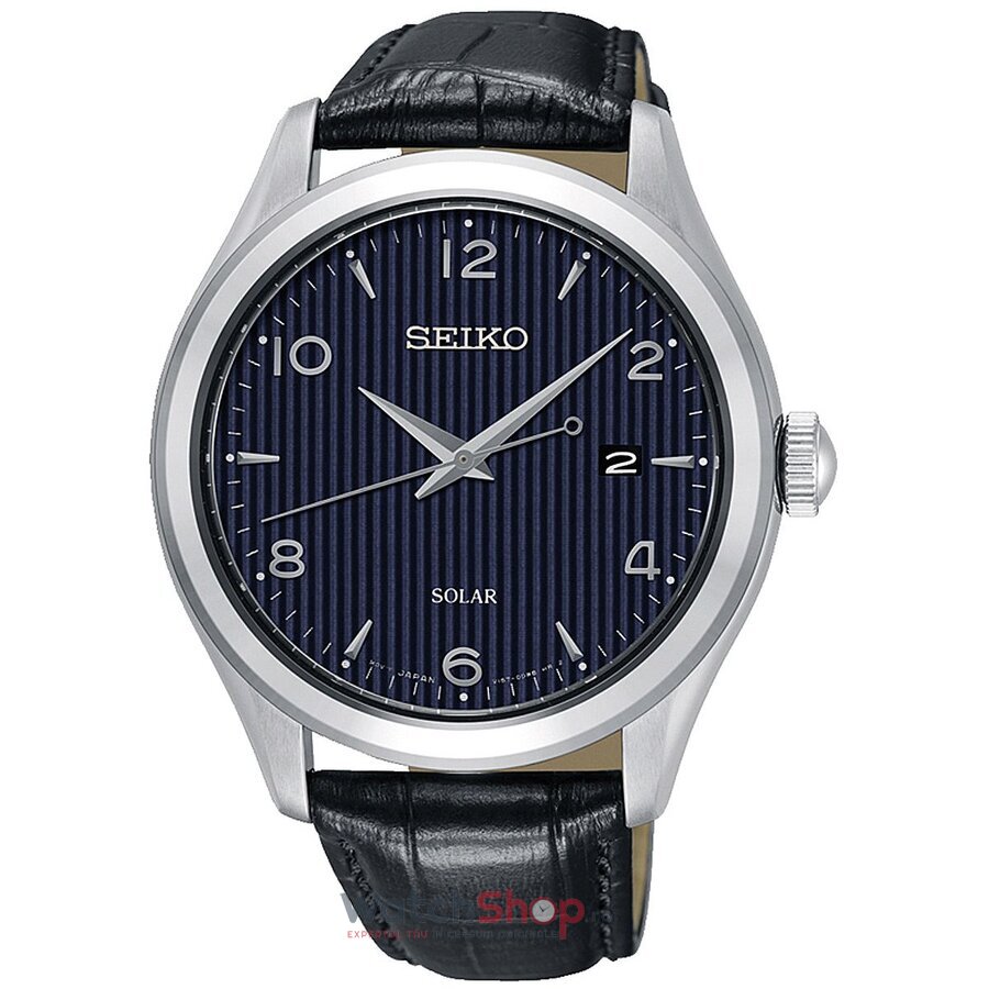 Ceas Seiko Barbatesc Casual Bleumarin SNE491P1 Quartz Solar Original cu Comanda Online