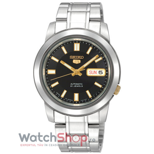 Ceas Barbatesc Casual Seiko Negru SNKK17 SEIKO 5 Automatic Original cu Comanda Online