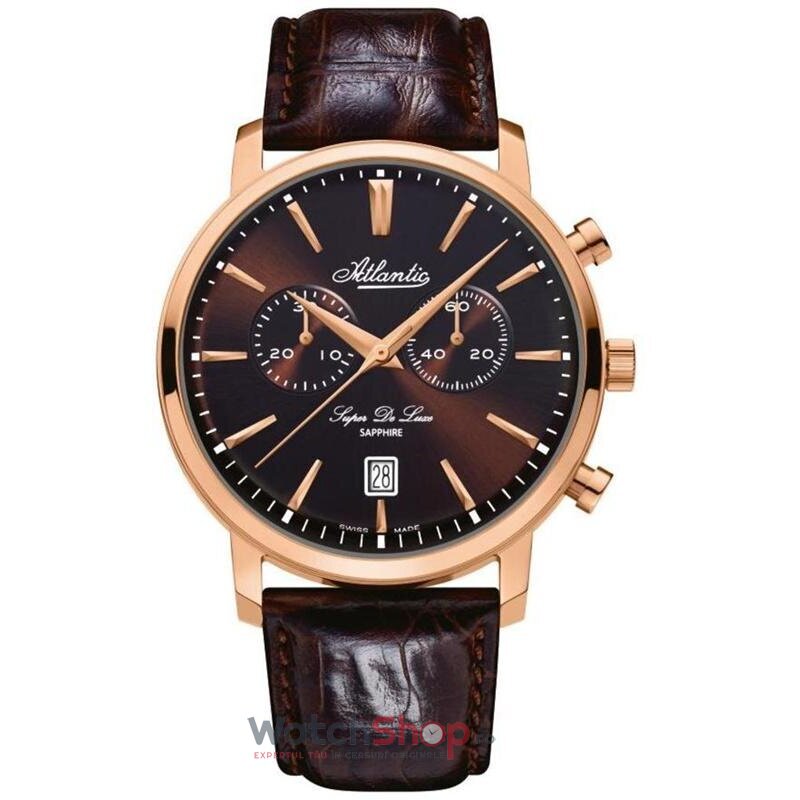 Ceas Atlantic Barbatesc Casual-Sport Maro SUPER DE LUXE 64451.44.81 Cronograf Quartz Original cu Comanda Online