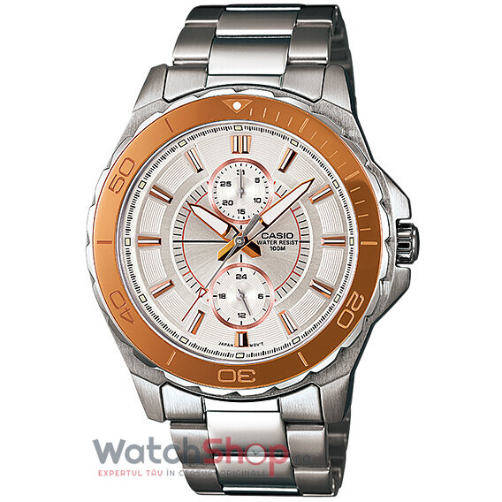 Ceas Barbatesc Casual-Sport Casio Argintiu MTD-1077D-7AVEF Quartz Original cu Comanda Online