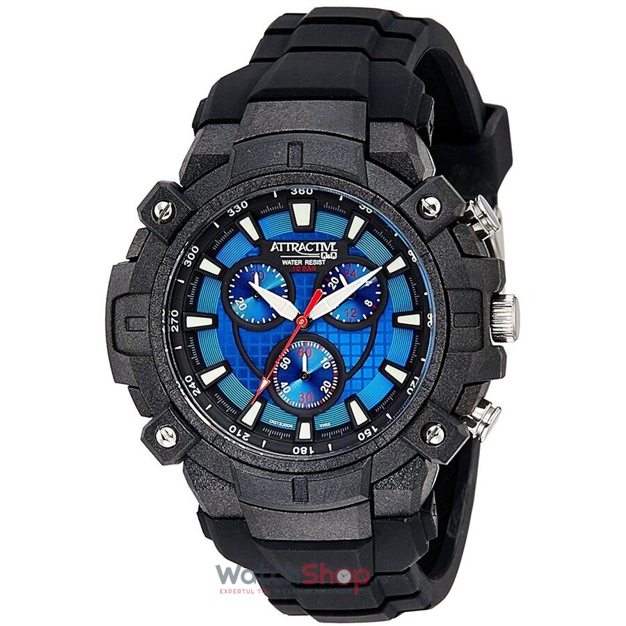 Ceas Barbatesc Casual-Sport Q&Q Albastru ATTRACTIVE DG12J004Y Quartz Original cu Comanda Online