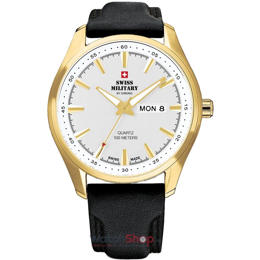 Ceas Swiss Military Barbatesc Casual-Sport Argintiu by Chrono SM34027.08 Quartz Original cu Comanda Online