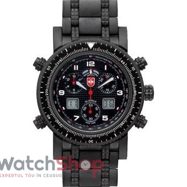 Ceas Barbatesc Casual-Sport Swiss Military Negru DELTA FORCE 1749 Quartz Original cu Comanda Online