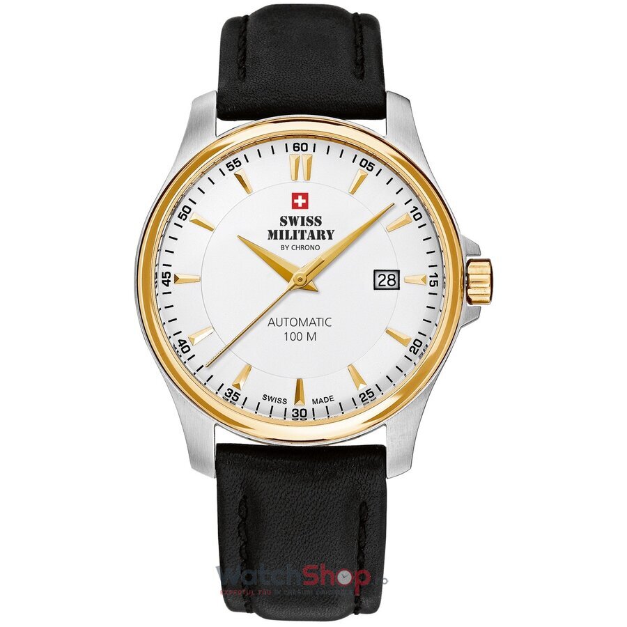 Ceas Swiss Military Barbatesc Casual Alb by Chrono SMA34025.07 Automatic Original cu Comanda Online