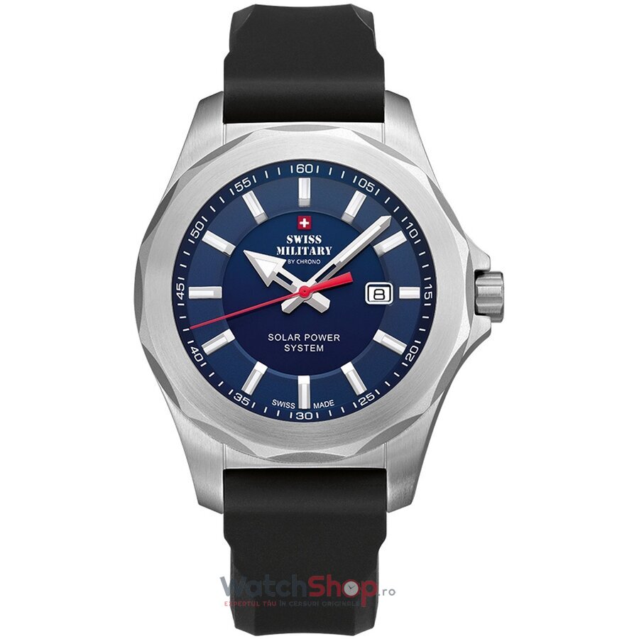 Ceas Swiss Military Barbatesc Casual Albastru by Chrono SMS34073.08 Quartz Solar Original cu Comanda Online