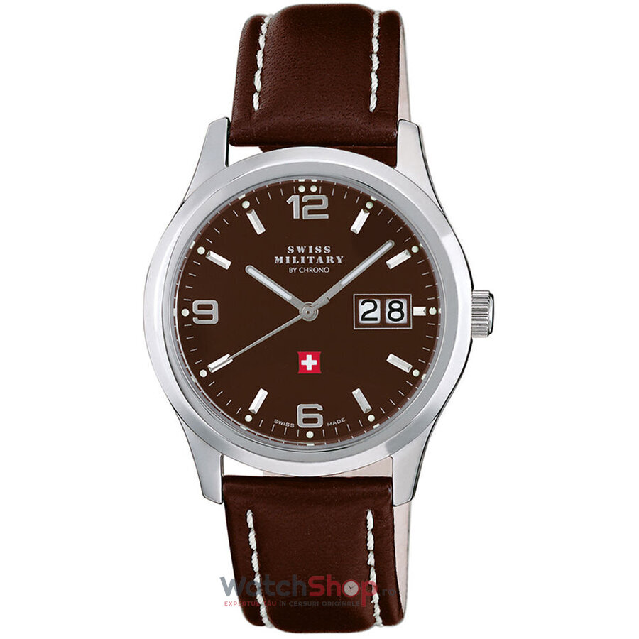 Ceas Barbatesc Casual Swiss Military Maro by CHRONO SM34004.08 Quartz Original cu Comanda Online