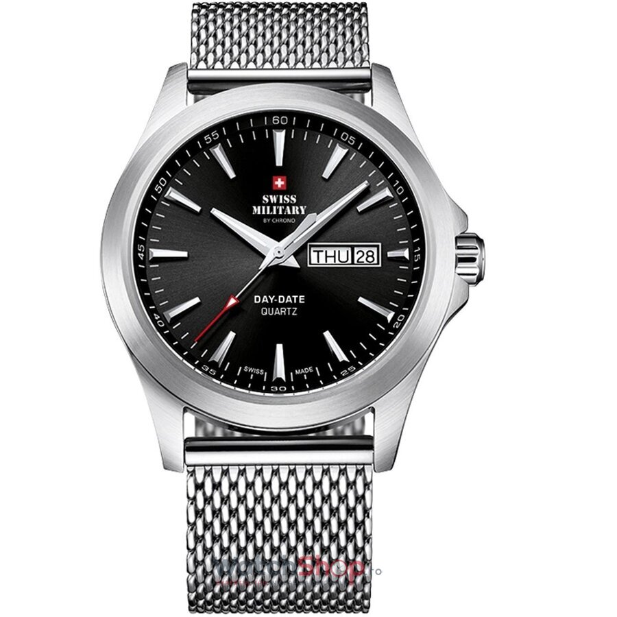 Ceas Swiss Military Barbatesc Casual Negru by CHRONO SMP36040.01 Quartz Original cu Comanda Online