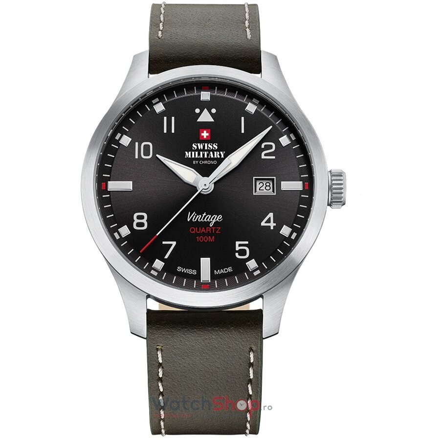 Ceas Swiss Military Barbatesc Casual Negru by Chrono SM34078.04 Vintage Quartz Original cu Comanda Online