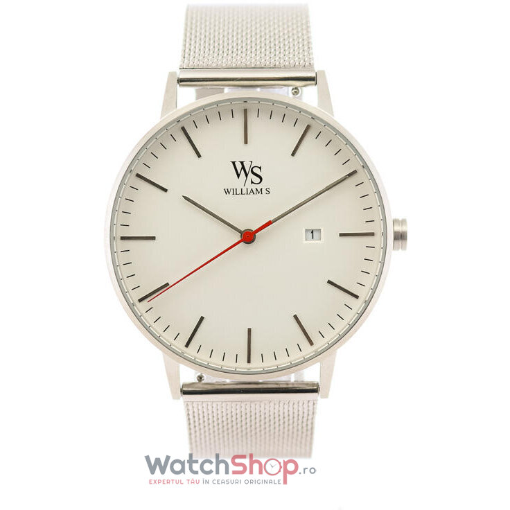 Ceas Barbatesc Casual William S. Alb Rollo the Viking Quartz Original cu Comanda Online