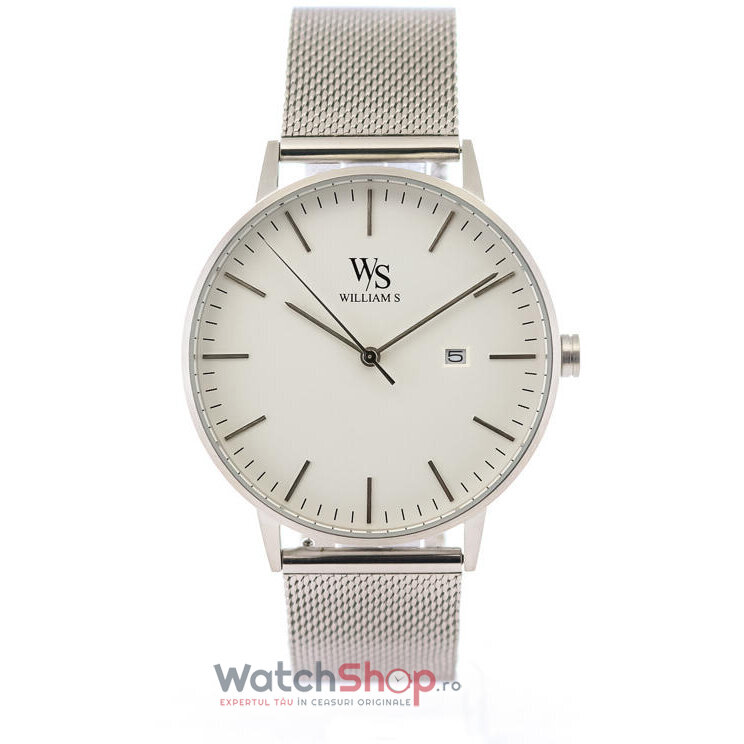 Ceas Barbatesc Casual William S. Alb The Daring Quartz Original cu Comanda Online