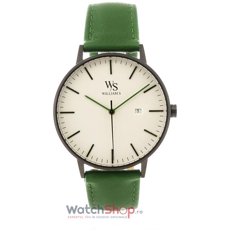 Ceas Barbatesc Casual William S. Alb The Green field Quartz Original cu Comanda Online