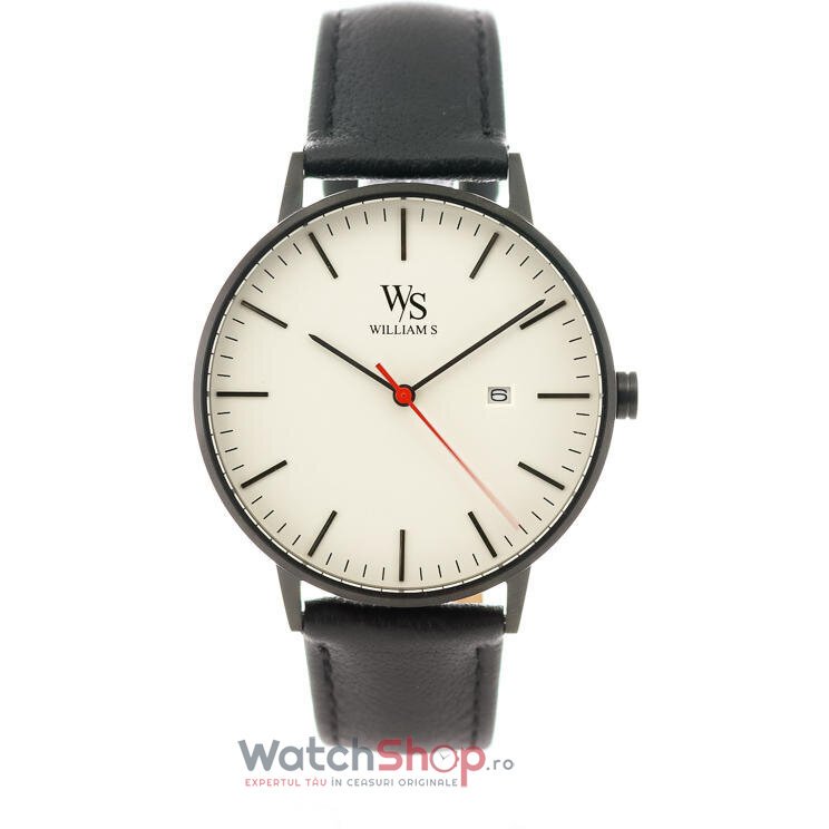 Ceas Barbatesc Casual William S. Alb The Legend Quartz Original cu Comanda Online