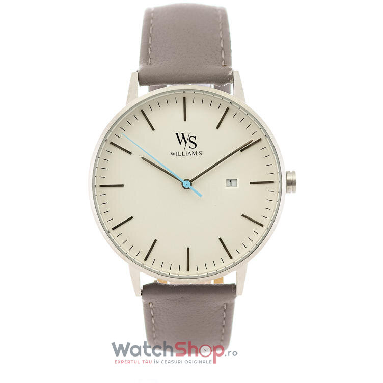 Ceas Barbatesc Casual William S. Alb The Magician Quartz Original cu Comanda Online