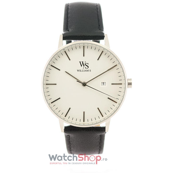 Ceas Barbatesc Casual William S. Alb The Majestic Quartz Original cu Comanda Online