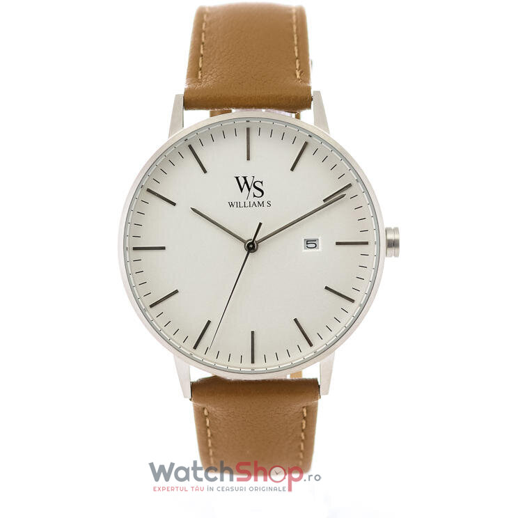 Ceas Barbatesc Casual William S. Alb The Saxon Quartz Original cu Comanda Online