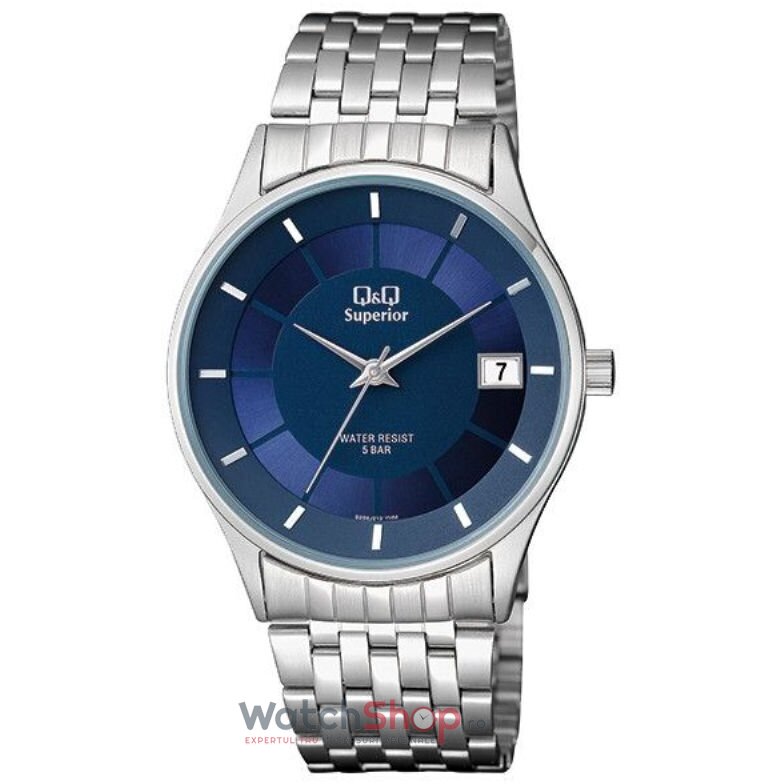 Ceas Barbatesc Elegant Q&Q Albastru SUPERIOR S288J212Y Quartz Original cu Comanda Online