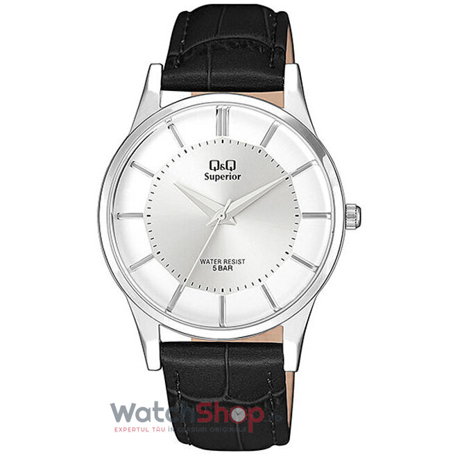 Ceas Barbatesc Elegant Q&Q Argintiu Superior S308J301Y Quartz Original cu Comanda Online