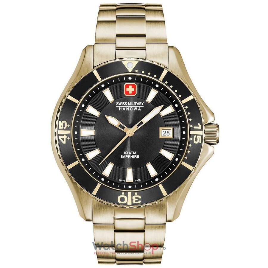 Ceas Barbatesc Elegant Swiss Military Negru by Hanowa 06-5296.02.007 Nautila Quartz Original cu Comanda Online