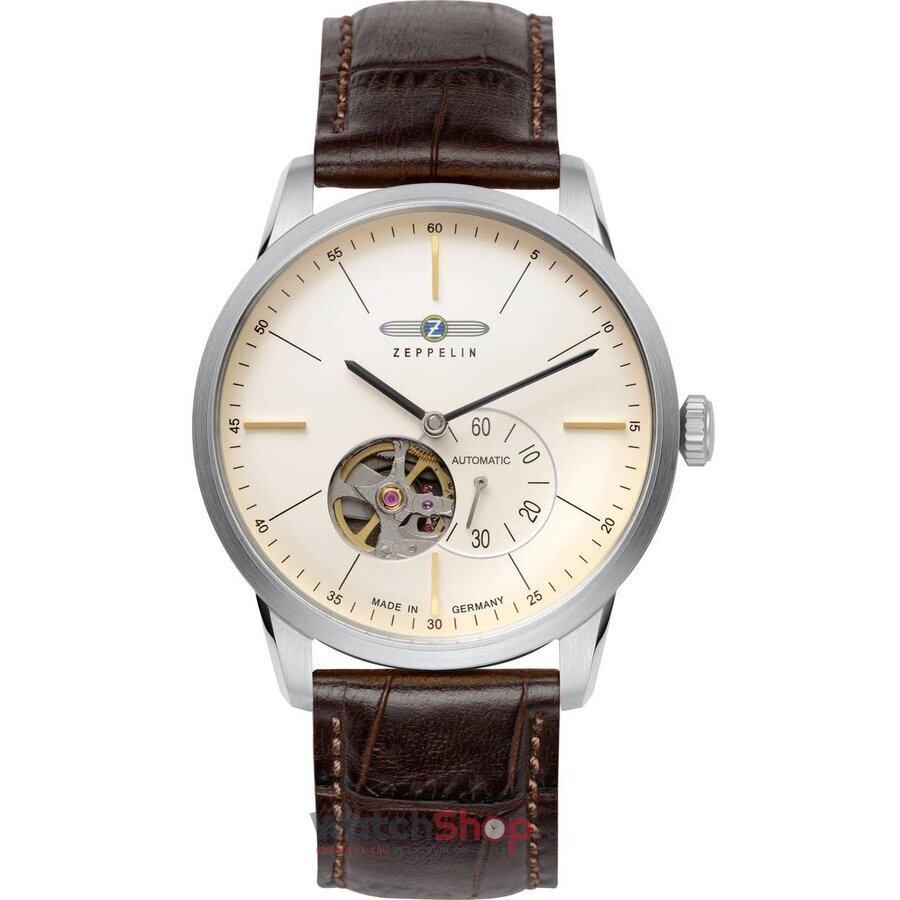 Ceas Barbatesc Elegant Zeppelin Bej FLATLINE 7364-5 Automatic Original cu Comanda Online