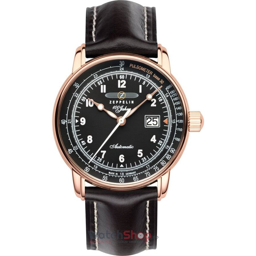 Ceas Zeppelin Barbatesc Lux Negru 100 YEARS 7654-2 Automatic Original cu Comanda Online