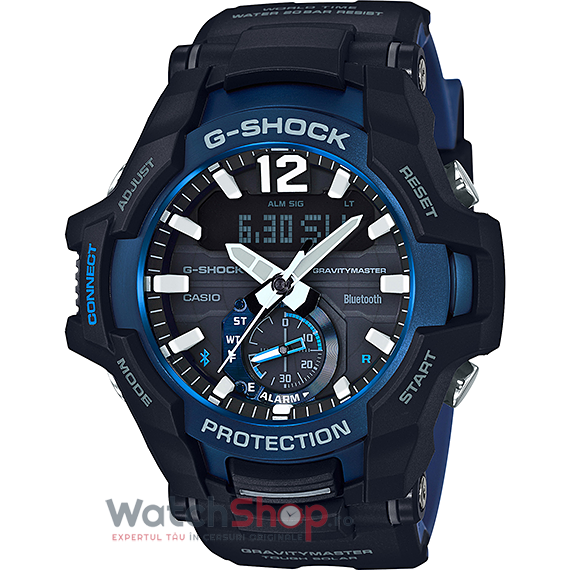 Ceas Barbatesc Outdoor Casio Bleumarin G-Shock GRAVITYMASTER GR-B100-1A2 Bluetooth Quartz Original cu Comanda Online