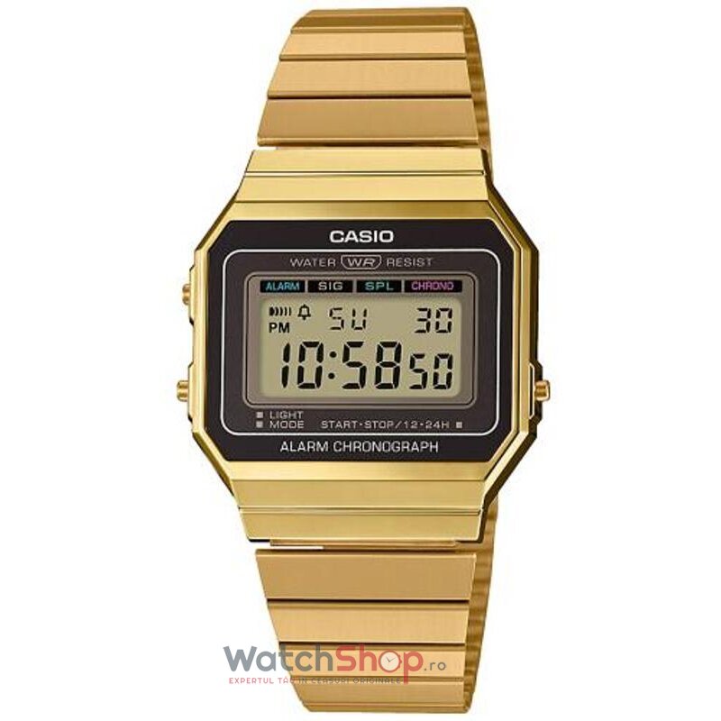 Ceas Casio Barbatesc Sport Crem RETRO A700WEG-9AEF Quartz Original cu Comanda Online