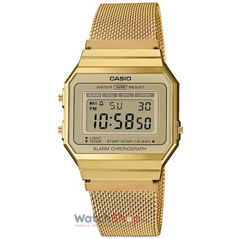 Ceas Casio Barbatesc Sport Crem VINTAGE A700WEMG-9A Edgy Quartz Original cu Comanda Online