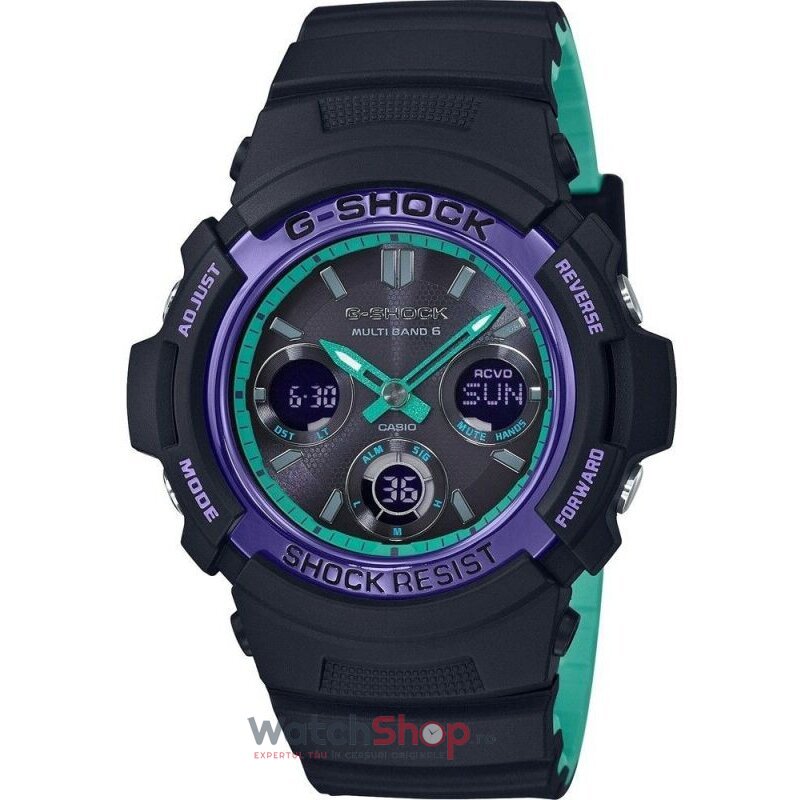 Ceas Casio Barbatesc Sport Negru G-SHOCK AWG-M100SBL-1AER MultiBand 6 Tough Quartz Original cu Comanda Online