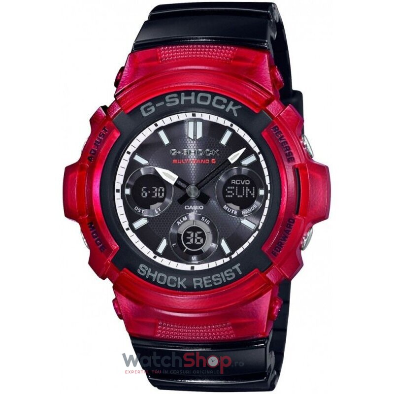 Ceas Casio Barbatesc Sport Negru G-SHOCK AWG-M100SRB-4AER MultiBand 6 Tough Quartz Original cu Comanda Online