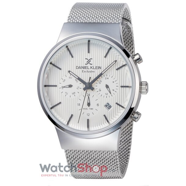 Ceas Daniel Klein Barbatesc Sport Alb Argintiu Exclusive DK11958-3 Quartz Original cu Comanda Online