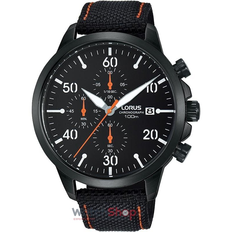 Ceas Barbatesc Sport Lorus by Seiko Negru S RM347EX-9 Cronograf Quartz Original cu Comanda Online