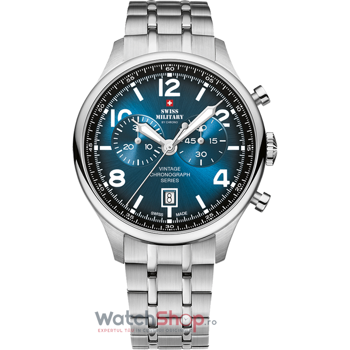 Ceas Swiss Military Barbatesc Sport Albastru by CHRONO SM30192.03 Quartz Original cu Comanda Online