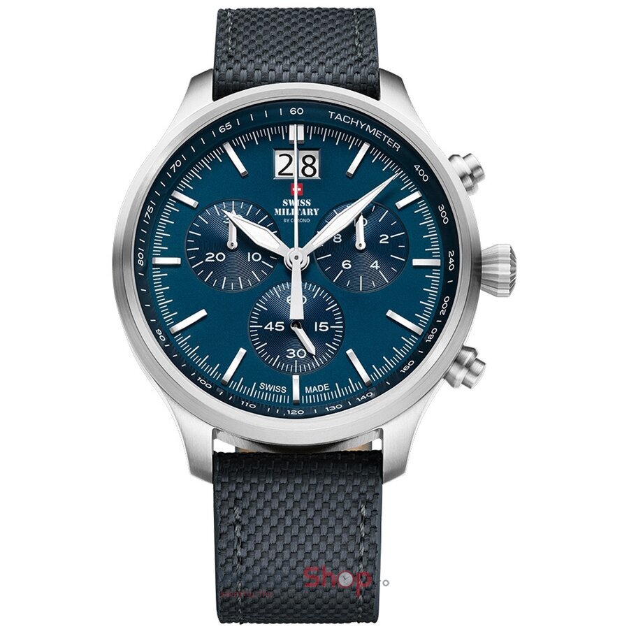 Ceas Swiss Military Barbatesc Sport Albastru by Chrono SM34064.03 Cronograf Quartz Original cu Comanda Online