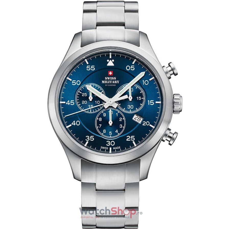 Ceas Swiss Military Barbatesc Sport Albastru by Chrono SM34076.02 Cronograf Quartz Original cu Comanda Online